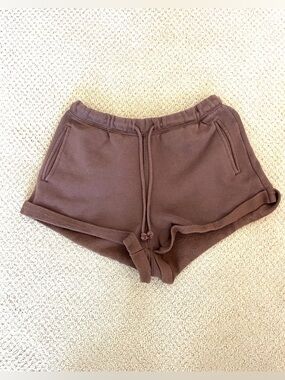 PACSUN Brown Drawstring Waste Lounge Shorts size XS